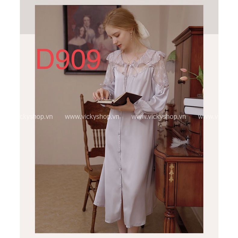 Đầm lụa QCCC hàng NEW nhà e đây ạ, kiểu dáng sang trọng, tiểu thư quyến rũ, chất vải mềm mịn thoáng mát.D909