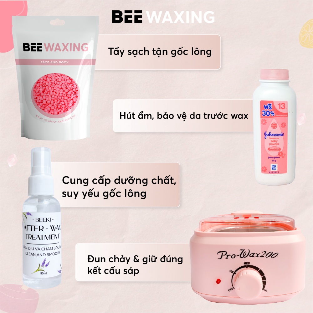 Combo 100g sáp wax & dưỡng sau waxing chuyên dụng mùi tràm trà làm mềm da [Tặng Kèm Que Wax]