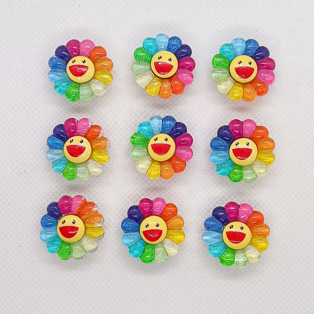 Hoa Mặt Trời Phụ Kiện Trang Trí Dép Cross Sticker, Jibbitz, Charm 3D Sẵn Nút Gắn Trang Trí Dép Cross Siêu Xinh Hottrend