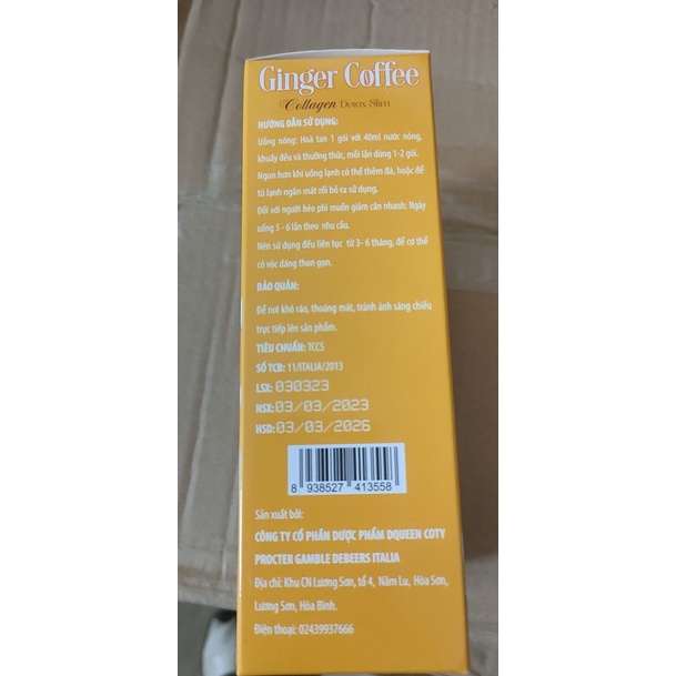 Cà Phê Gừng Collagen Ginger Coffee Hộp 12 Gói