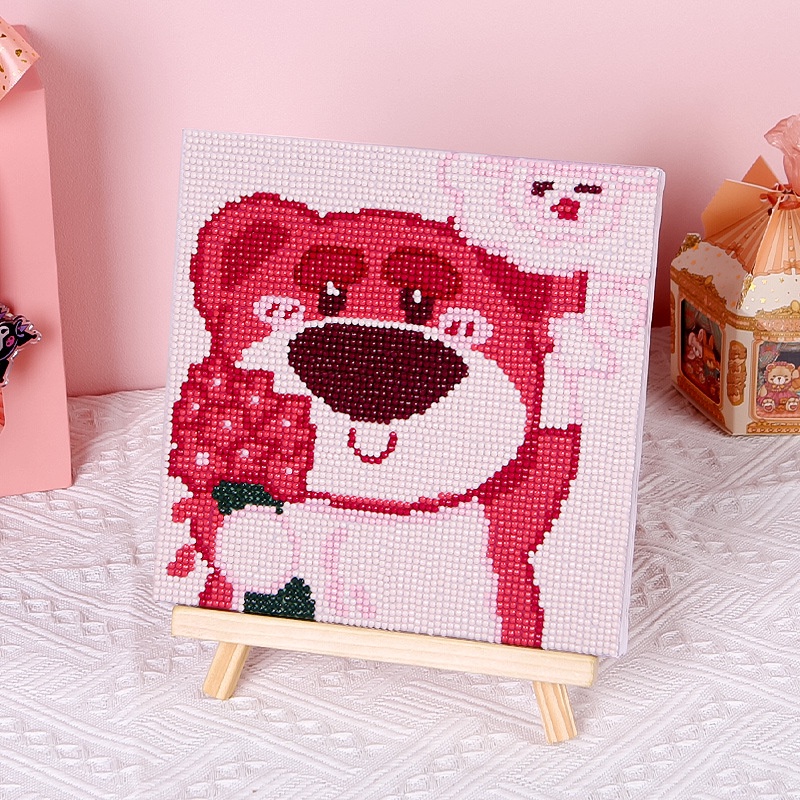 Bộ Tranh Đính Đá KuTe Khung Gỗ 20*20CM- Đồ chơi trí tuệ cho bé