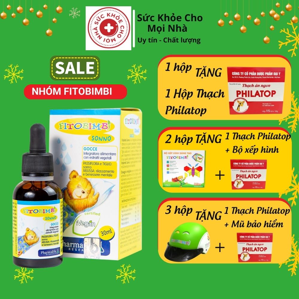 Fitobimbi Sonno - Thảo dược châu âu giúp bé ngủ ngon, dành cho trẻ khó ngủ, ngủ không sâu giấc - Ý