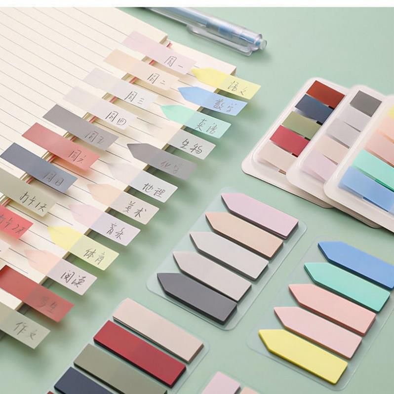 Giấy note ghi chú set 100 tờ - giấy note đánh dấu trang - giấy phân trang note ký văn phòng phẩm Hikoma