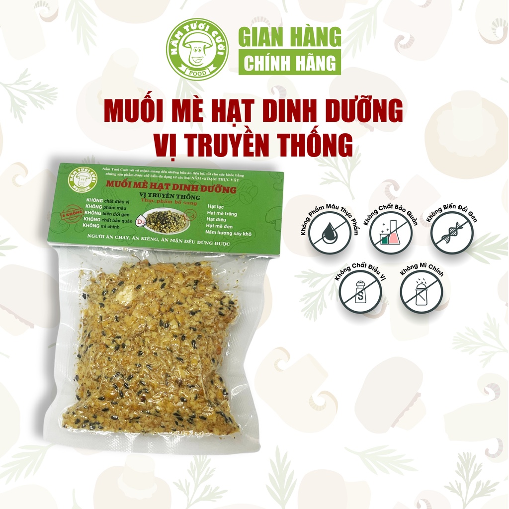 Muối Mè Hạt Dinh Dưỡng 50g Các Vị Phù Hợp Cho Người Ăn Chay, Ăn Kiêng, Ăn Mặn - Nấm Tươi Cười