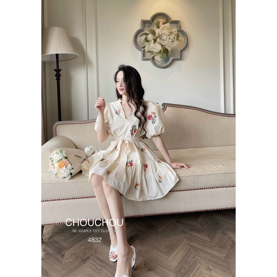 VÁY XÒE HOA THÊU NỔI SIU HOT.