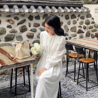 𝐋𝐢𝐭𝐡𝐞 𝐃𝐫𝐞𝐬𝐬 𝐋𝐢𝐧𝐞𝐧 (Váy vai bồng suông kèm đai eo)