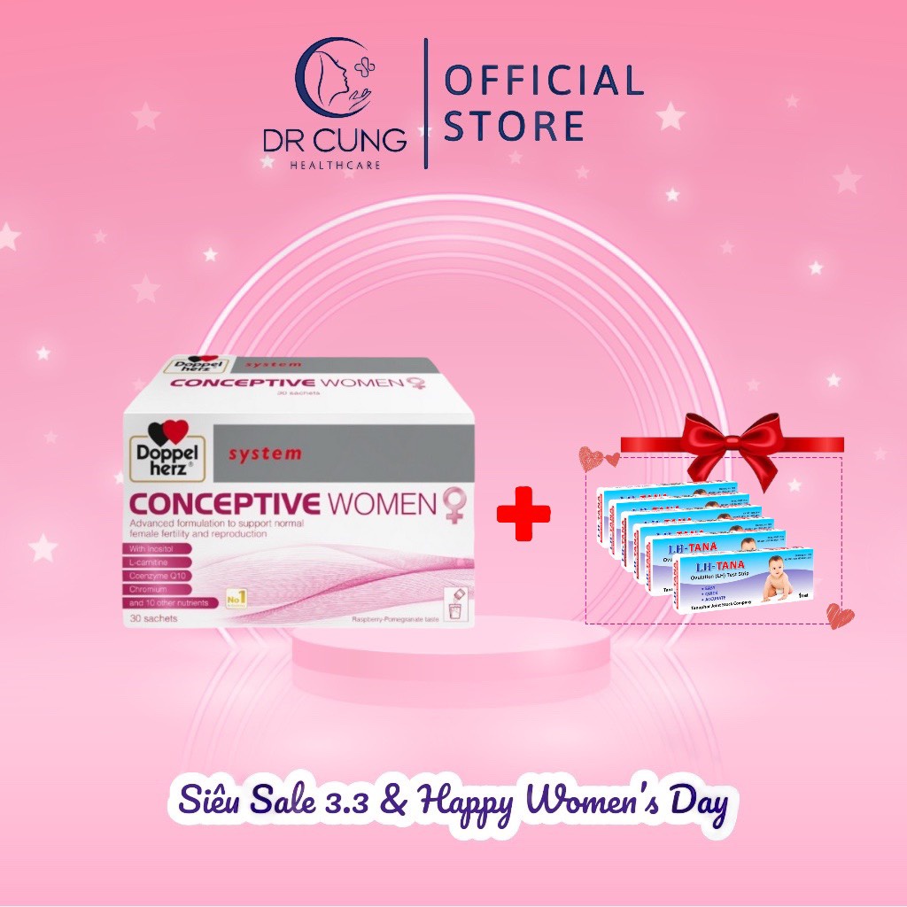 Conceptive Women - Bổ Trứng, Tăng Khả Năng Thụ Thai, Vitamin Tổng Hợp Cho Bà Bầu (Hộp 30 Gói) [Chính Hãng Đức