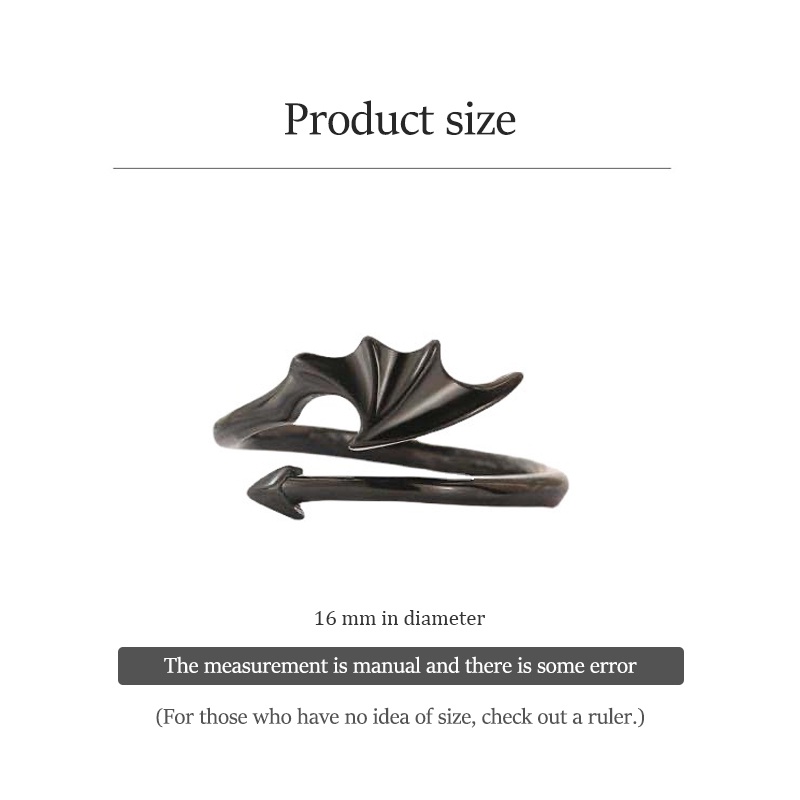 Nhẫn Đôi Cánh Thiên Thần Ác Quỷ Sáng Tạo Cá Tính Phong Cách Nhật Hàn Cho Nam Và Nữ