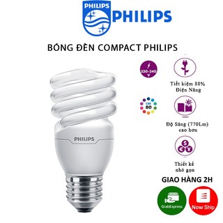 Bóng Đèn Compact PHILIPS Essential 8W-24W Ánh Sáng Trắng/Vàng Bảo Hành 2 Năm (1 Đổi 1)