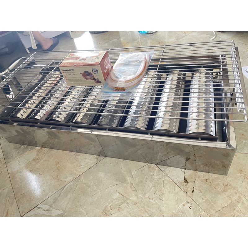 BẾP NƯỚNG GAS 8 INOX LỚN NƯỚNG HẢI SẢN BBQ HÀU