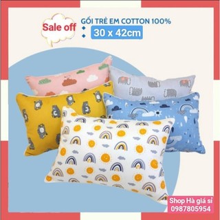 [TRỢ GIÁ] Gối Muji trẻ em 100% Cotton 30x42cm, Gối Cho Bé 1 Đến 10 tuổi