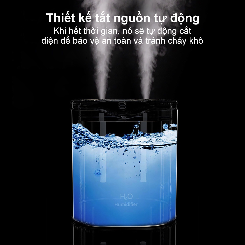 Máy Xông Tinh Dầu Mini phun sương tạo ẩm ,Máy khuếch tán tinh dầu dùng làm phòng ngủ dung tích Dung Tích LỚN 2 LÍT 09