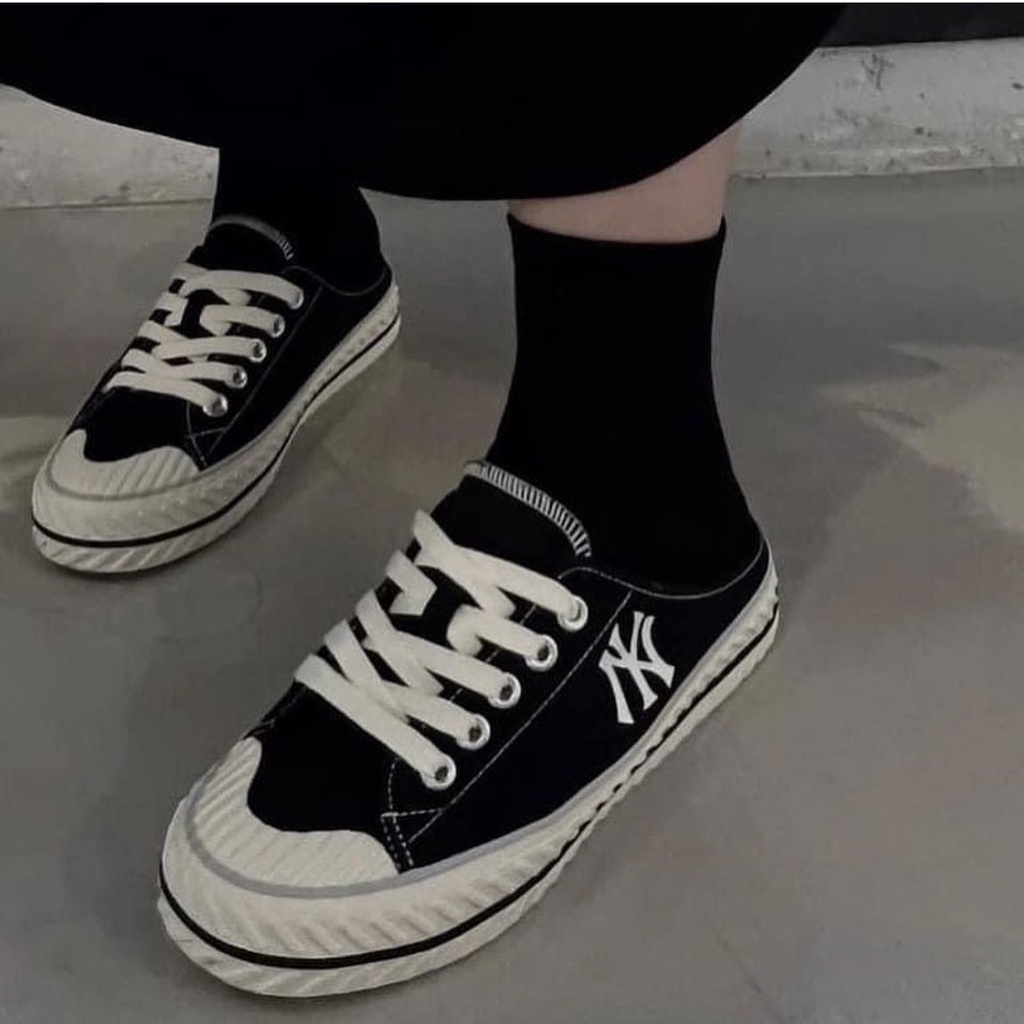 Giày sục MLB Mule Playball NY , Mono Denim NY, giày đạp gót, mlb chính hãng