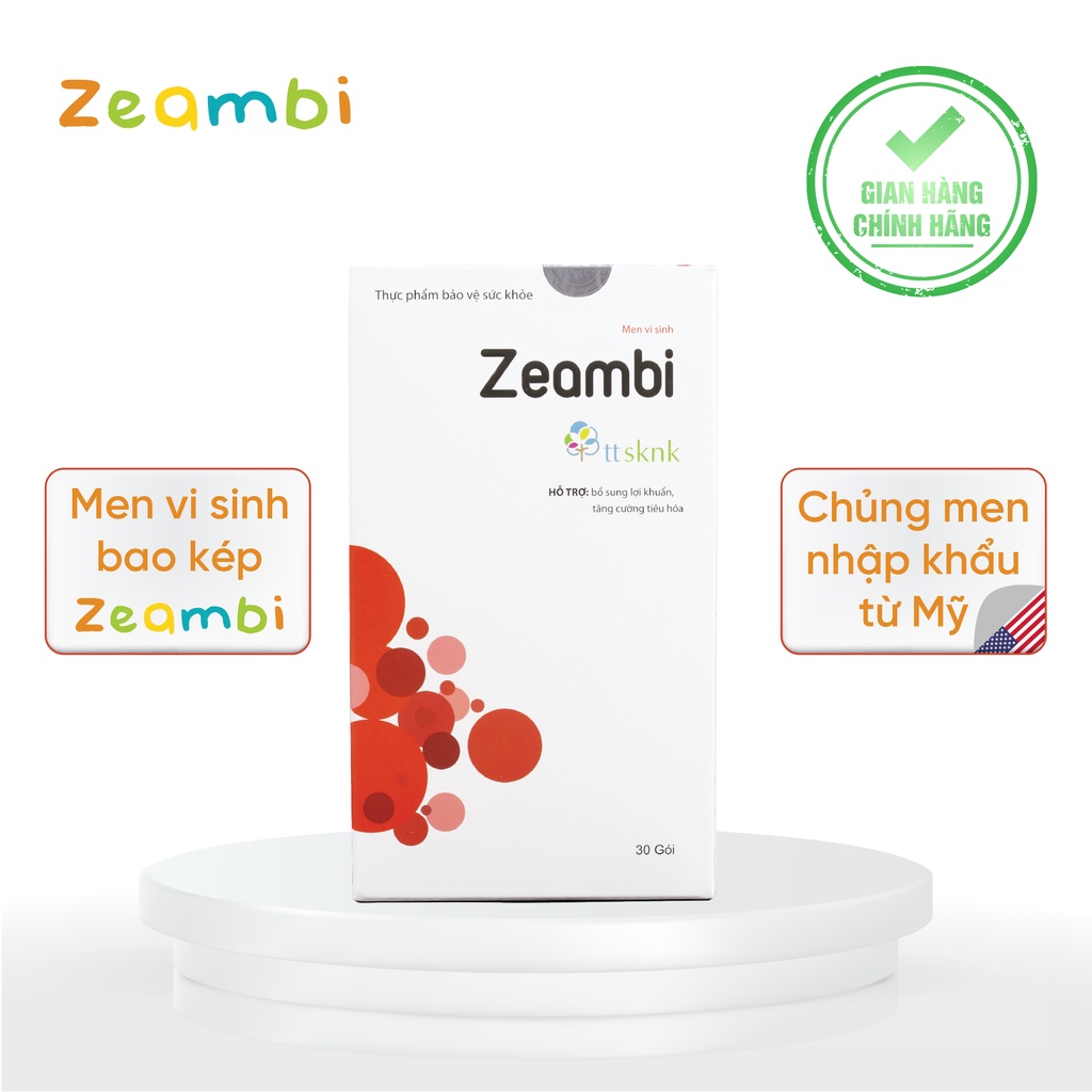 Men vi sinh Zeambi Hộp 30 gói giảm rối loạn tiêu hóa, giúp bé ăn ngon