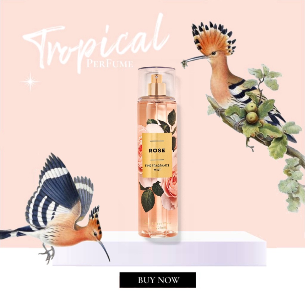 [𝕥𝕣𝕠𝕡𝕚𝕔𝕒𝕝] Xịt thơm Bath and Body Works Rose
