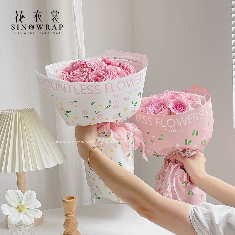 Giấy lụa gói hoa Flower ko thấm nước nhập khẩu, Giấy lụa gói quà, giấy lụa mịn gói bó hoa giấy xếp ngôi sao Cao Đạt Q5