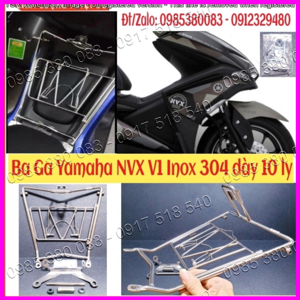 Baga NVX V1 Lượn Giữa INOX Cao Cấp Dày 10 Ly Cho Yamaha NVX 2014 - 2020  Hàng Cao Cấp
