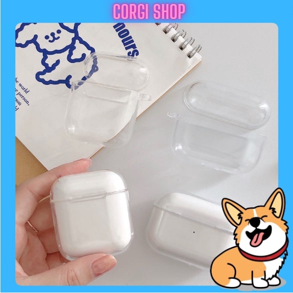 Case Airpod Trong Suốt, Vỏ Bọc Tai Nghe Bluetooth Chất Liệu Silicon Chống Va Đập Cực Tốt Tặng Kèm Móc Treo