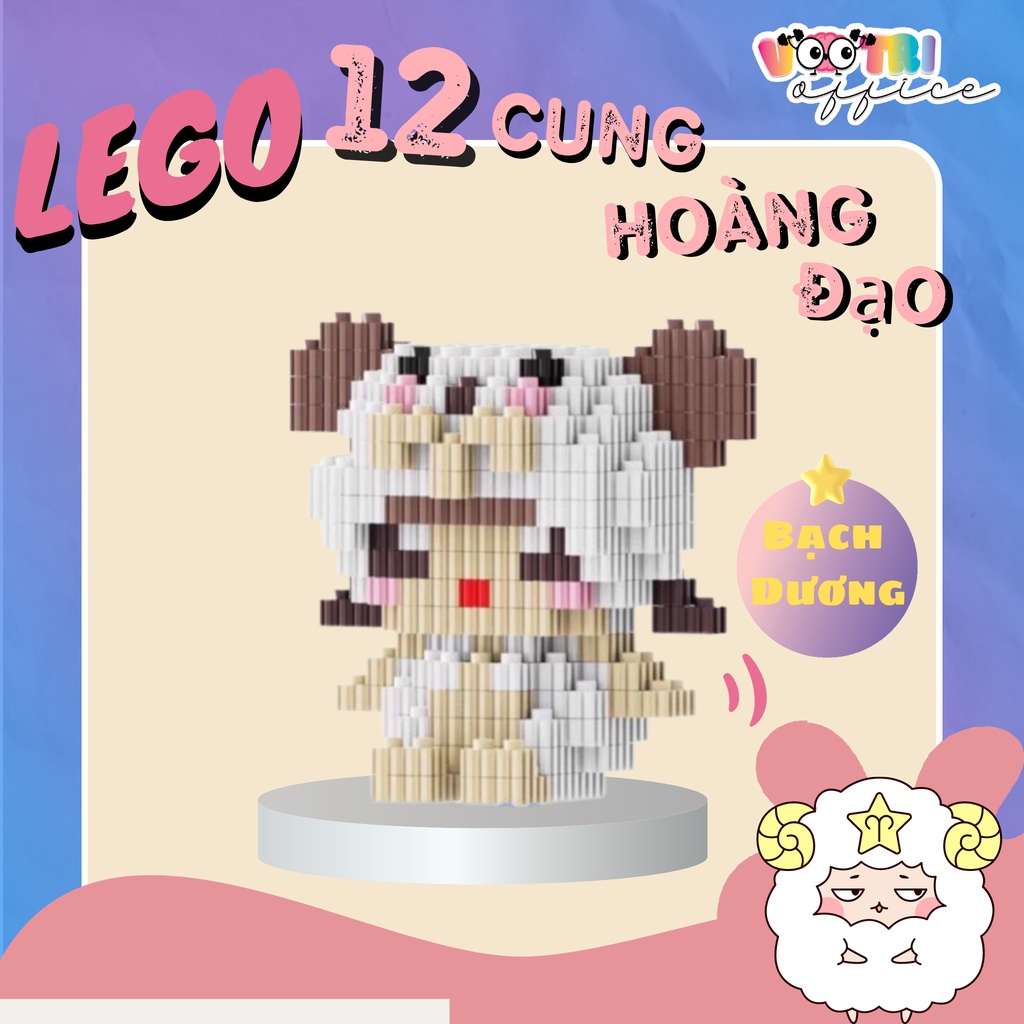 [GIÁ SỐCC 🔥] MÔ HÌNH CUNG BẠCH DƯƠNG LEGO 3D 12 CUNG HOÀNG ĐẠO ĐÁNG YÊU 🧩🧩 - VOOTRI OFFICE