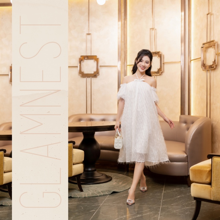 Váy Bầu Đi Biển Dạo Phố Du Lịch Đầm Bầu Tiểu Thư Thiết Kế Cao Cấp Glam Nest VN025