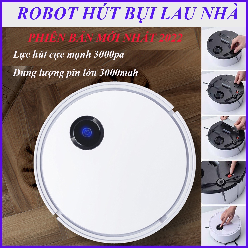 Robot Hút Bụi Lau Nhà ES330, Máy Hút Bụi Tự Động. Lực hút 3000pa, cảm biến thông minh, phiên bản mới hút cực mạnh!