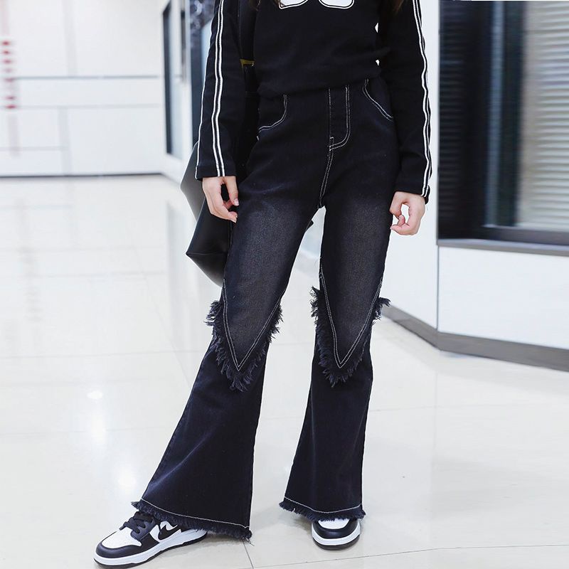 Quần jeans Dài Phong Cách Hàn Quốc Mới Cho Bé Gái