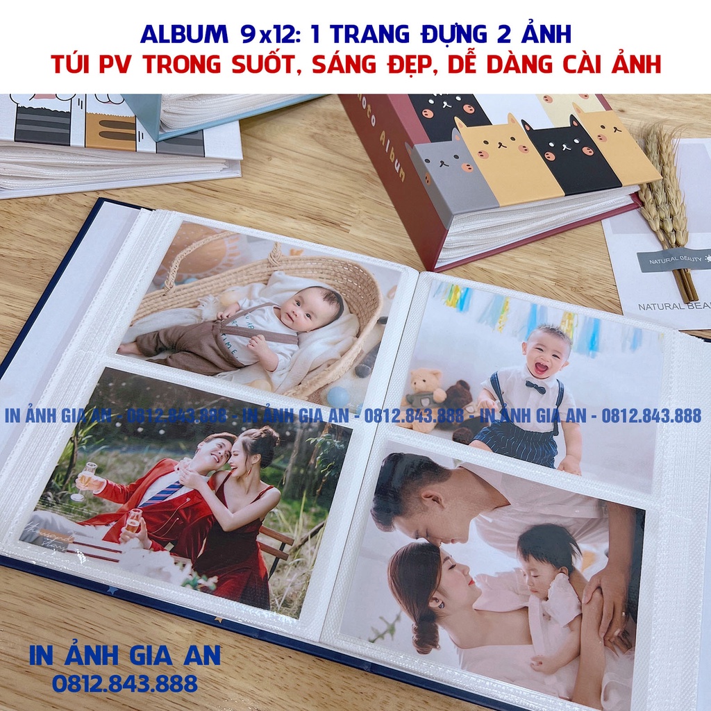 Album ảnh 9x12 - Loại 200 ảnh, Bìa Cứng Xinh Xắn - Ship Hỏa Tốc