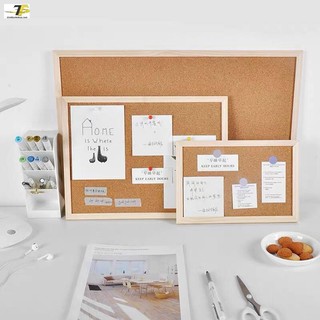 Bảng ghim bần khung nhựa giả gỗ 43 x 58 cm - Có ghim mũ nhựa