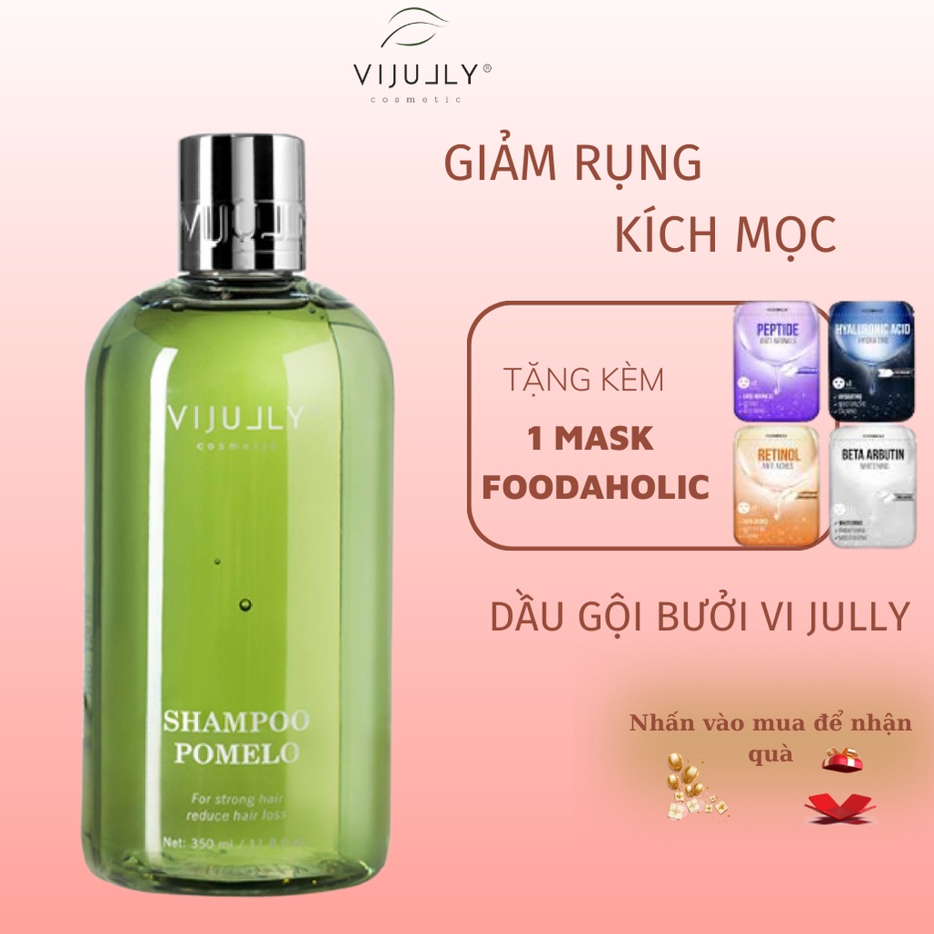 Dầu Gội Bưởi Vijully Cosmetic Giảm Rụng Tóc 350ml, Dầu Gội Pomelo Dưỡng Mượt Tóc Mọc Tóc Nhanh