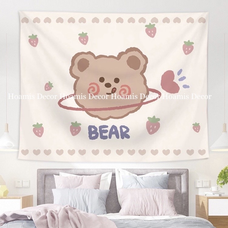 Sẵn Hcm - Ship Hỏa Tốc Tranh Vải Treo Tường /Thảm vải Decor Phòng Cho Bé Họa Tiết Anime Gấu Đáng Yêu Hot Nhất 2023