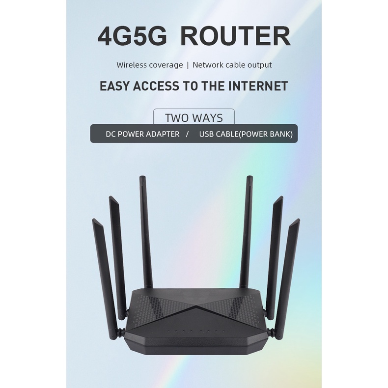 Bộ Phát WiFi 6 Râu Từ Sim 4G B618 Xuyên Tường , Chịu Tải Tốt