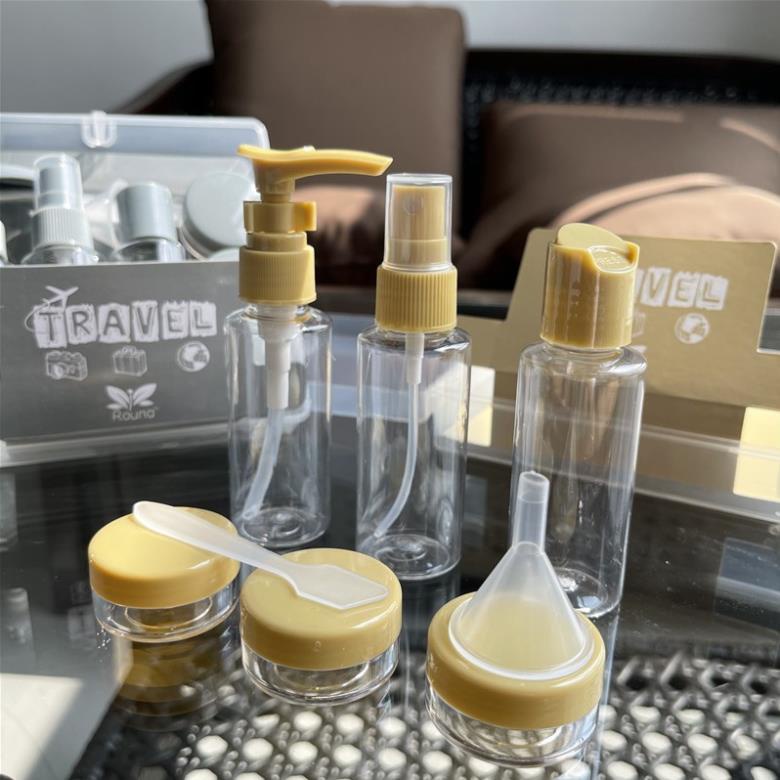 (travel)Bộ chiết mỹ phẩm 8 món kèm hộp nhựa