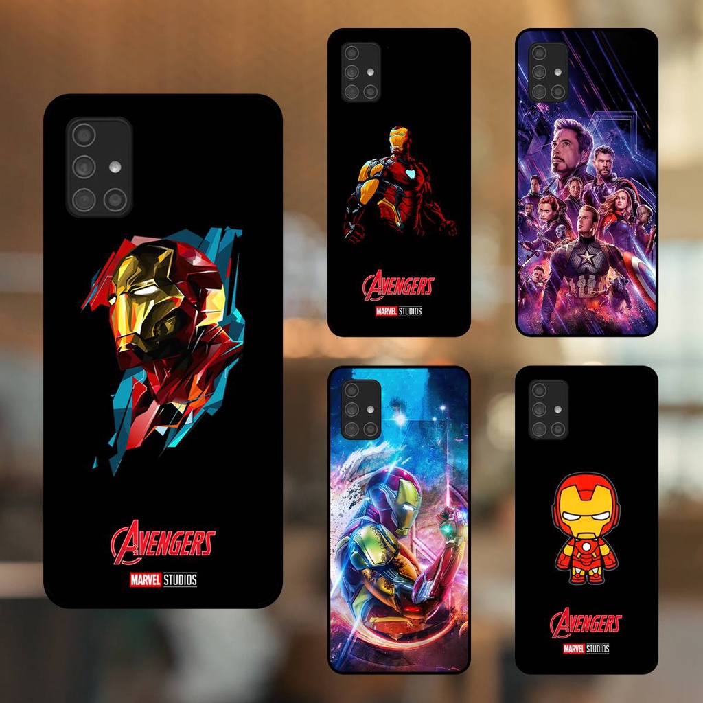 Ốp lưng điện thoại Samsung A71 viền đen Iron Man Người Sắt Marvel Avengers