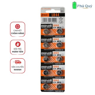 Vỉ 10 viên Pin AG13/LR44 Maxell Alkaline 1.5v