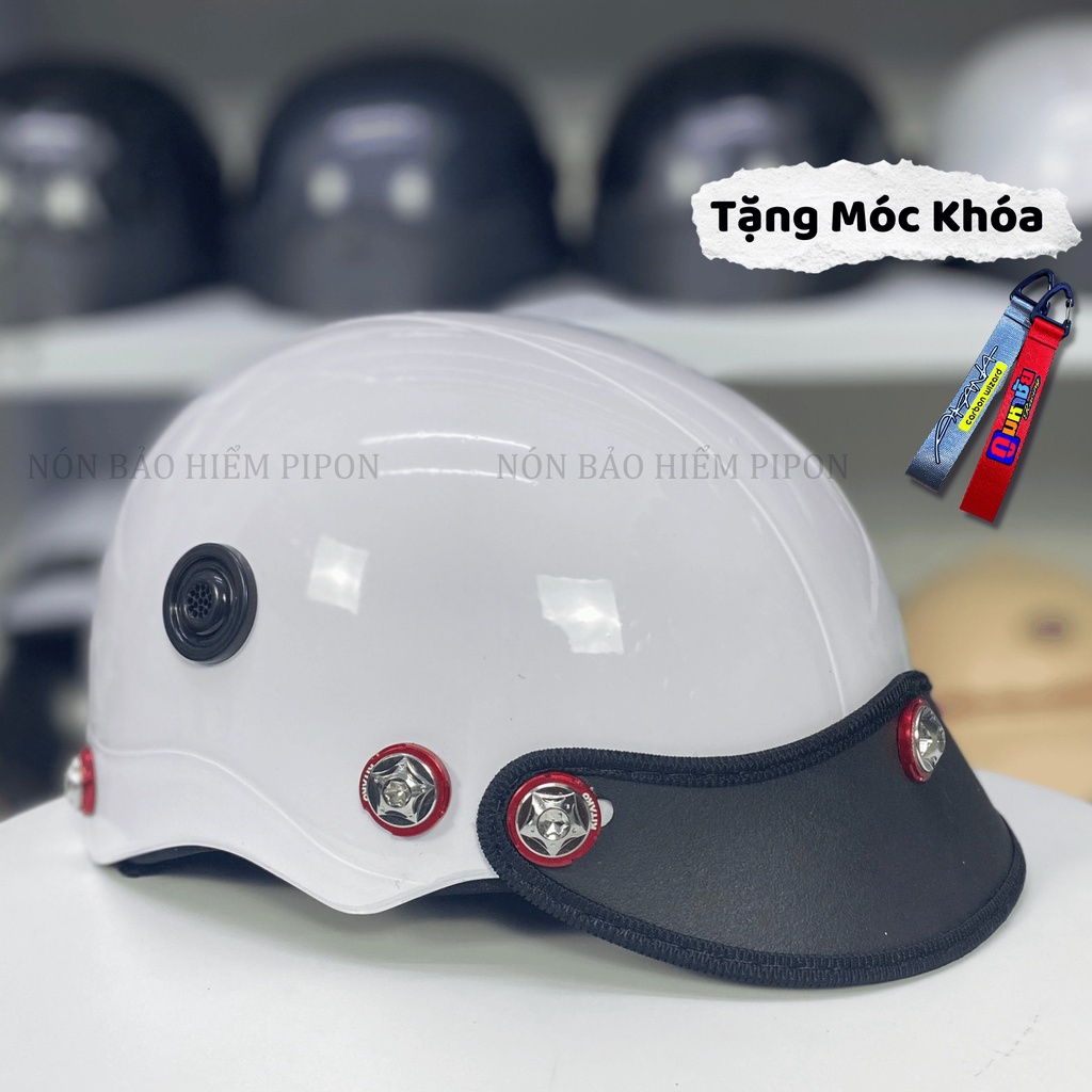 Nón bảo hiểm gắn ốc Titan Salaya TẶNG TEM BIKER phủ bóng nano, Mũ bảo hiểm sơn nửa đầu gắn ốc titan ốc salaya cao cấp