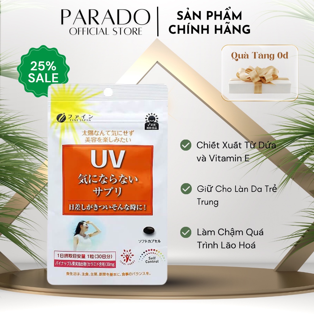 Viên Uống Chống Nắng UV Fine Japan Nhật Bản Gói 30 Viên