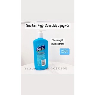 Sữa tắm gội 2in1 Coast Nam