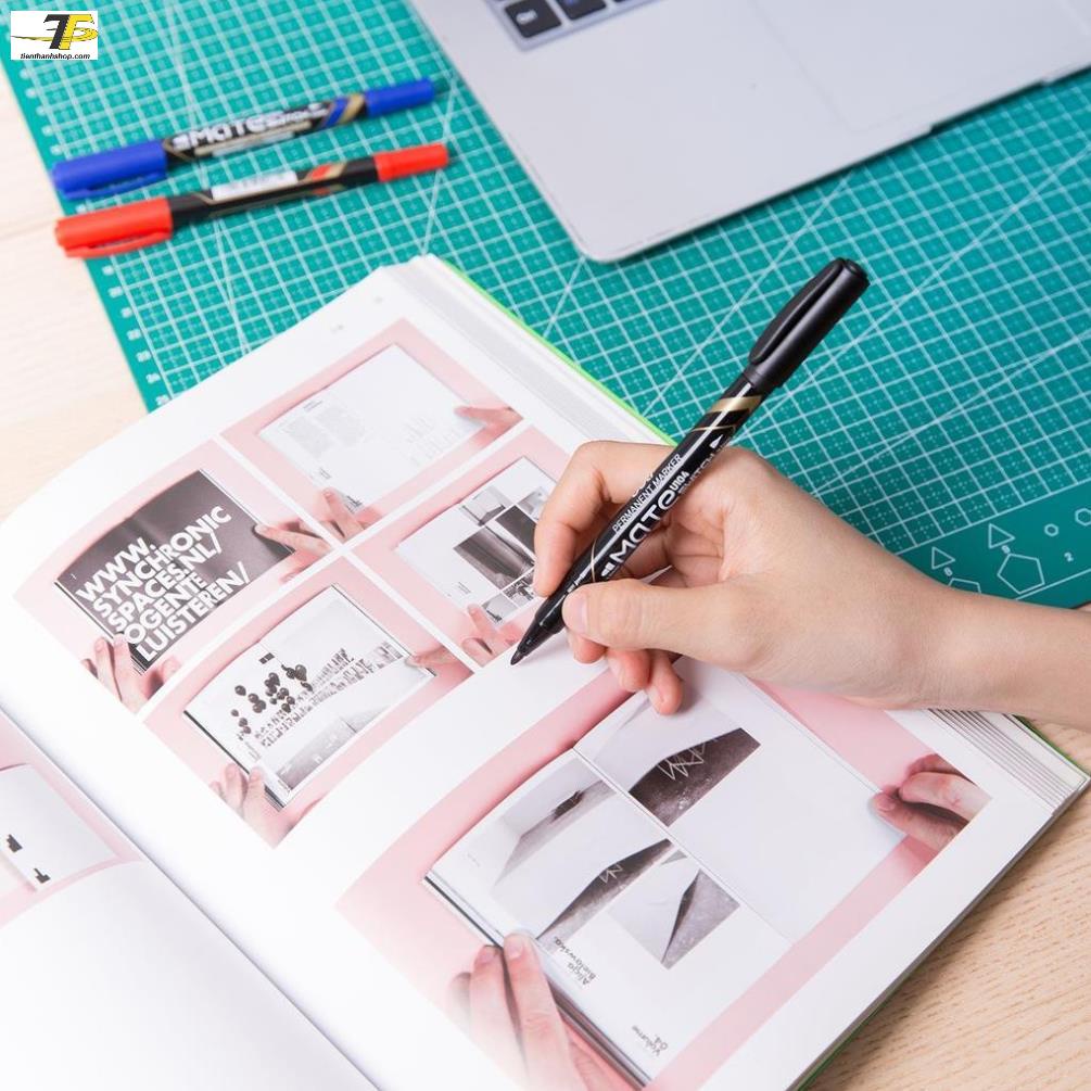 12 cây Bút lông dầu 2 đầu Mate Deli EU10420 / EU10430 / EU10440