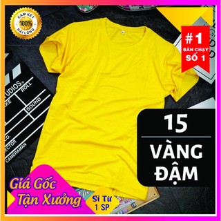 Áo Thun Trơn [Xưởng sản xuất] Áo Phông Trơn cổ tròn Màu Vàng Cúc - Hàng đẹp, Xưởng sản xuất không qua trung gian