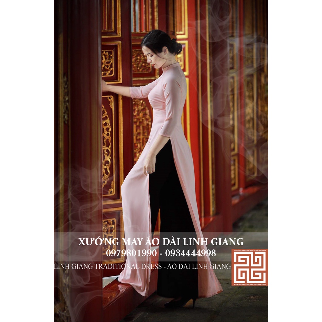 ÁO DÀI MÀU HỒNG PHẤN