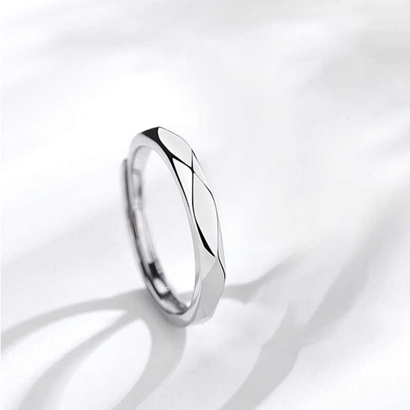 Nhẫn Hở Họa Tiết Hình Học Trắng Đen Có Thể Điều Chỉnh Kích Cỡ