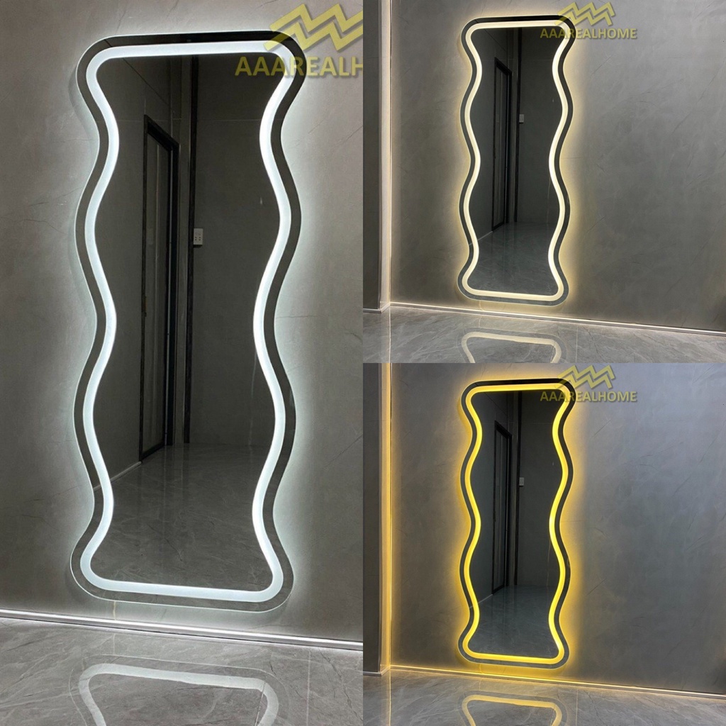 90x180cm Gương soi sóng biển AAArealhome SB2 Gương sóng biển Gương lượn sóng Gương soi toàn thân đèn led cảm ứng