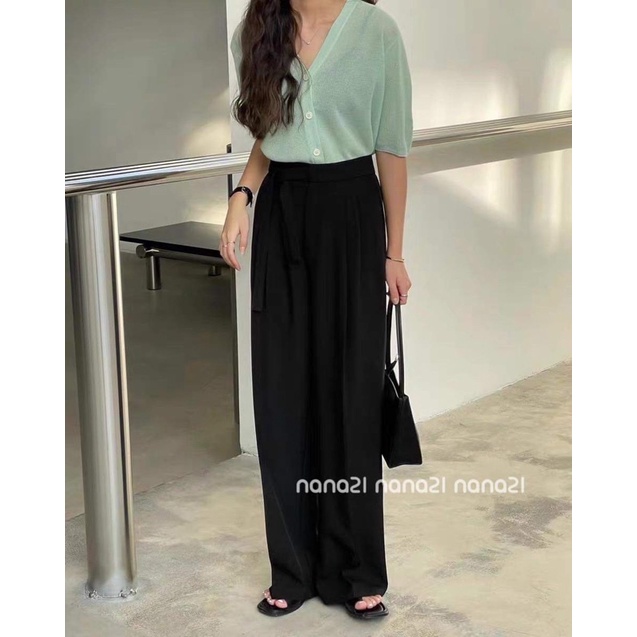 Quần vải ống suông cúc chéo Nana21 Nanastore21
