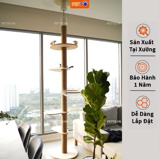 Cattree tháp mèo petto trụ cào móng tùy chọn độ cao, phụ kiện không khoan tường tiết kiệm diện tích, sx tận xưởng ct036