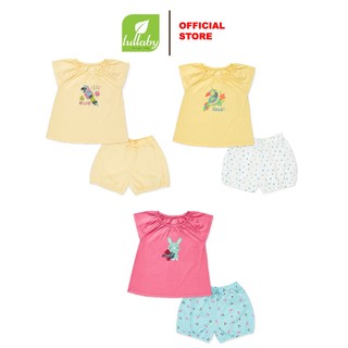 Bộ bé gái cổ chun lullaby nh145v