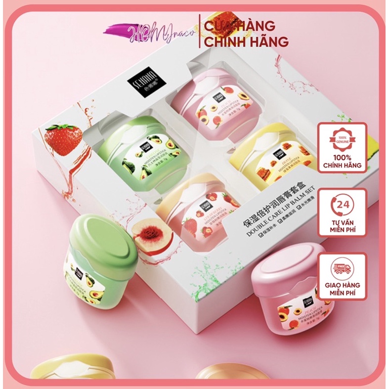 Gel dưỡng môi trái cây tự nhiên SENANA - Son dưỡng hoa quả làm hồng chống khô môi
