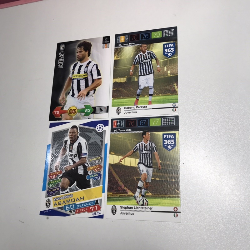 Set 4 thẻ cầu thủ bóng đá CLB Juventus cúp châu Âu bóng đá Ý Serie A