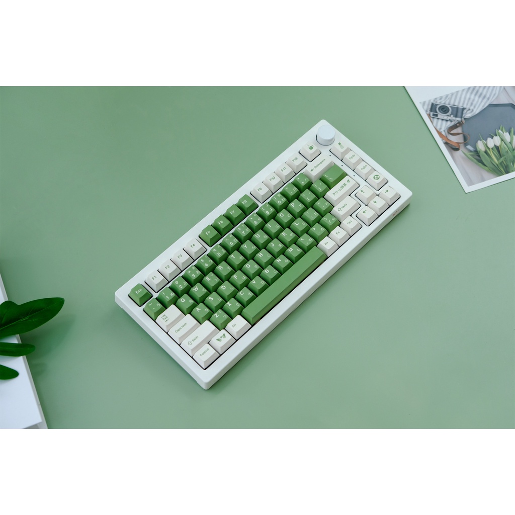 GMK Matcha Cakel Keycap, 129 Phím Keycaps PBT Cherry Profile DYE-SUB Cá Tính GMK Matcha Cakel Keycaps Cho Bàn Phím Cơ