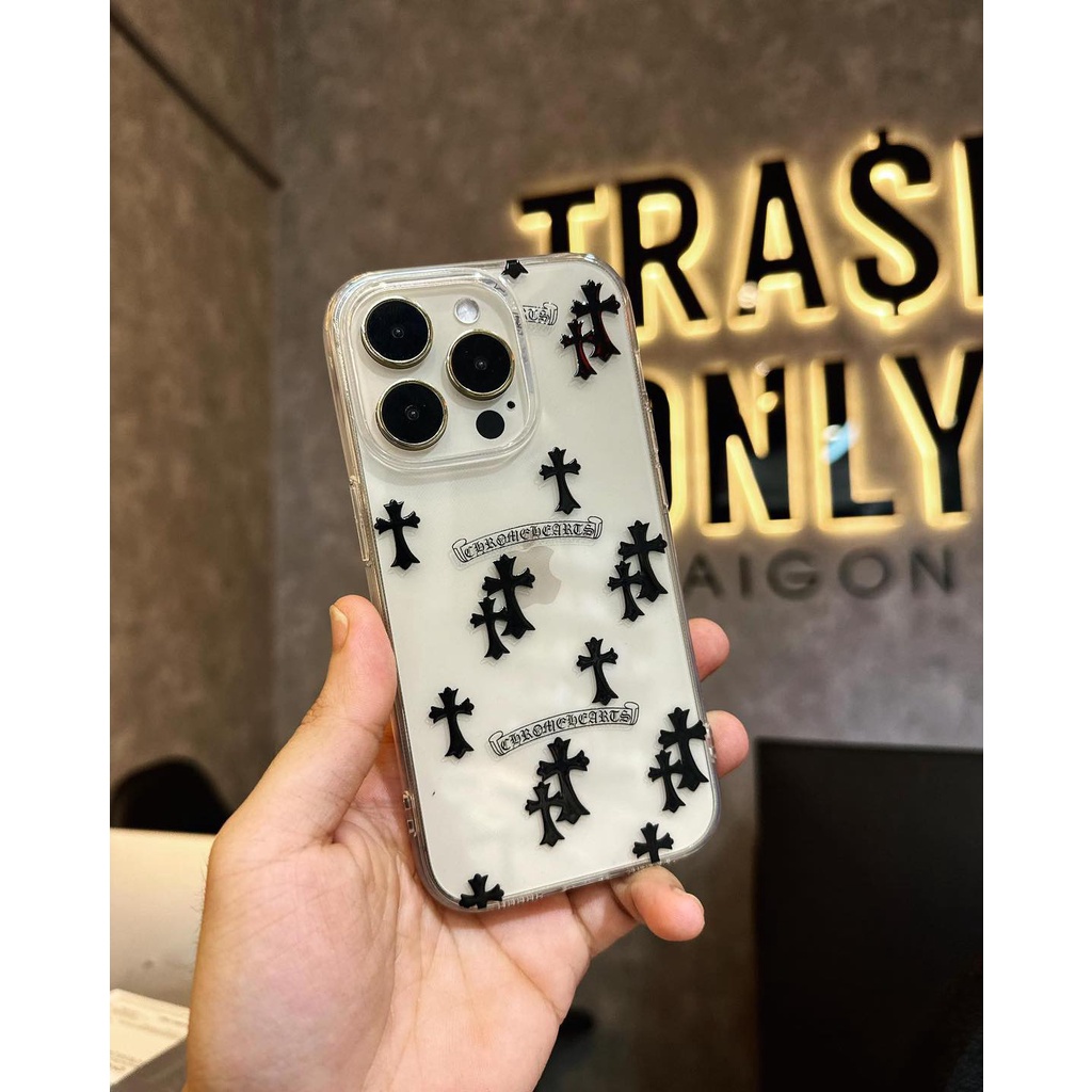 Ốp iphone Chrome Hearts cho các dòng máy  12, 12Pro , 12ProMax,  13, 13PRO, 13PROMAX, AIRPOD 1/2, PRO, 3, 14Promax