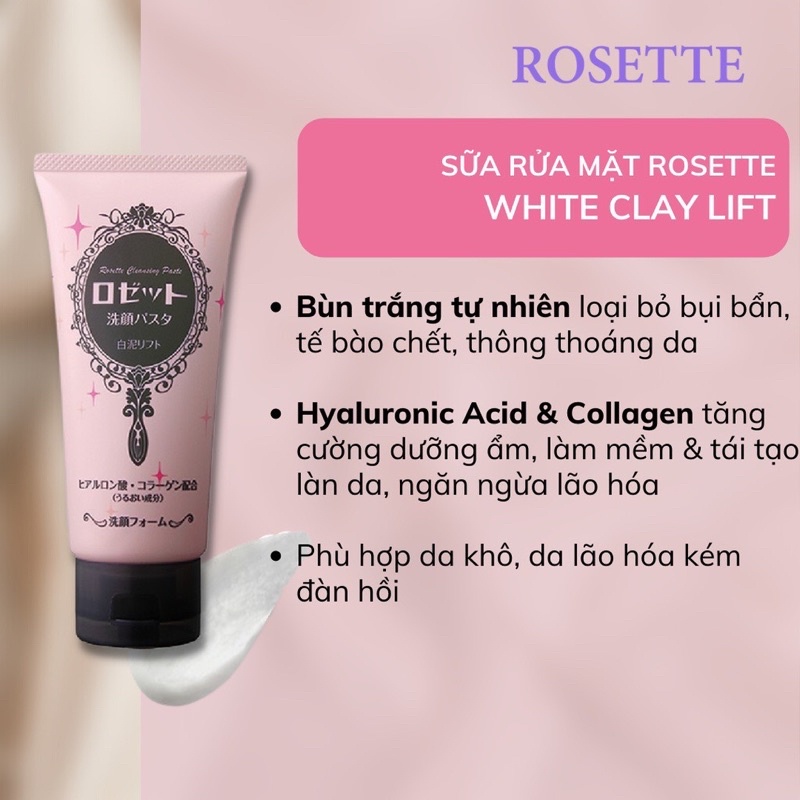 Sữa Rửa Mặt Bùn Khoáng Rosette Nhật Bản - 120g